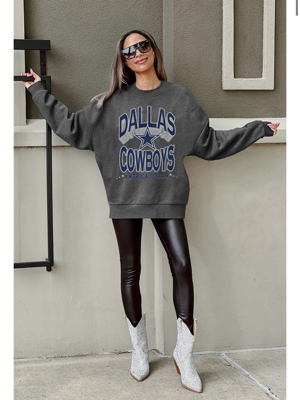NWT Gameday Couture Dallas Cowboys Oversized Long Weekend Pullover Sweatshirt XL